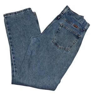 Rustler Jeans Relaxed Fit Denim Pants Classic Blue Wash Mens Size 30x32